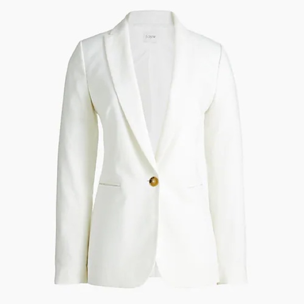 J. Crew White Linen-Cotton Holland Blazer